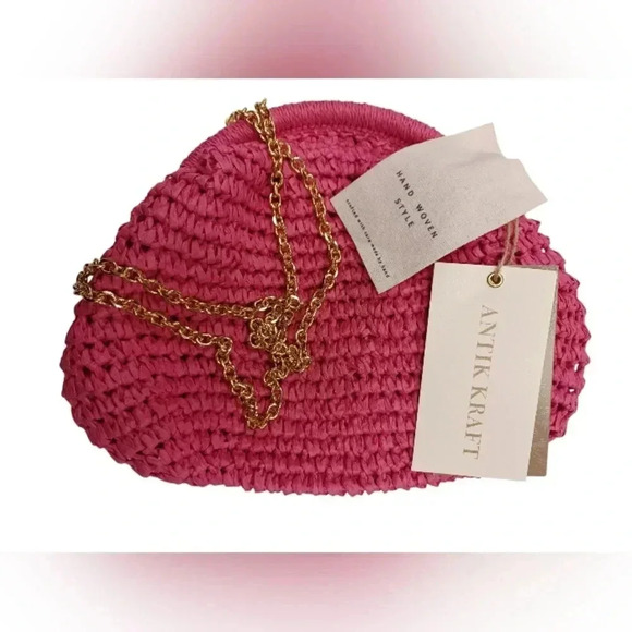 Antik  Kraft NWT Hot Pink Shoulder Bag Handmade O/S - Picture 4 of 4